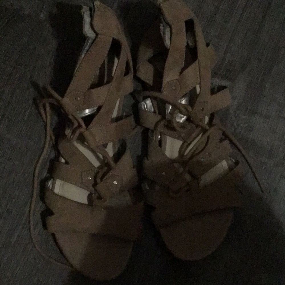 Circus Lace Up Beige Sandals 7.5